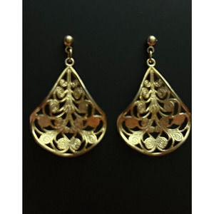 Vintage 1990's Gold Tone Dangle Earrings